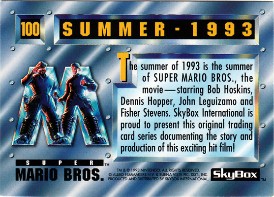 John Leguizamo Trading Card Pack Skybox, 1993 Bob Hoskins Super Mario Bros 