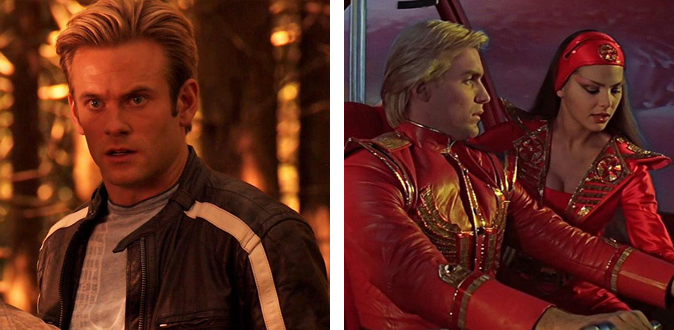 The 2007 Flash Gordon TV series (left) vs. the 1980 Flash Gordon film (right)
